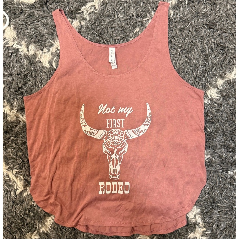Mauve Pink Flowy Graphic Tank Top